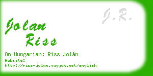 jolan riss business card